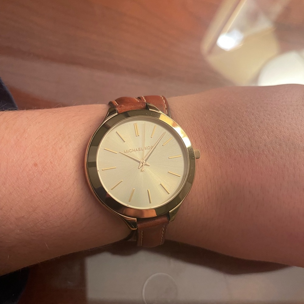 Tan leather Michael Kors watch